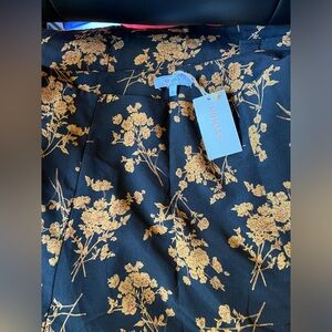 Floral Slit High Waisted A-Line Skirt